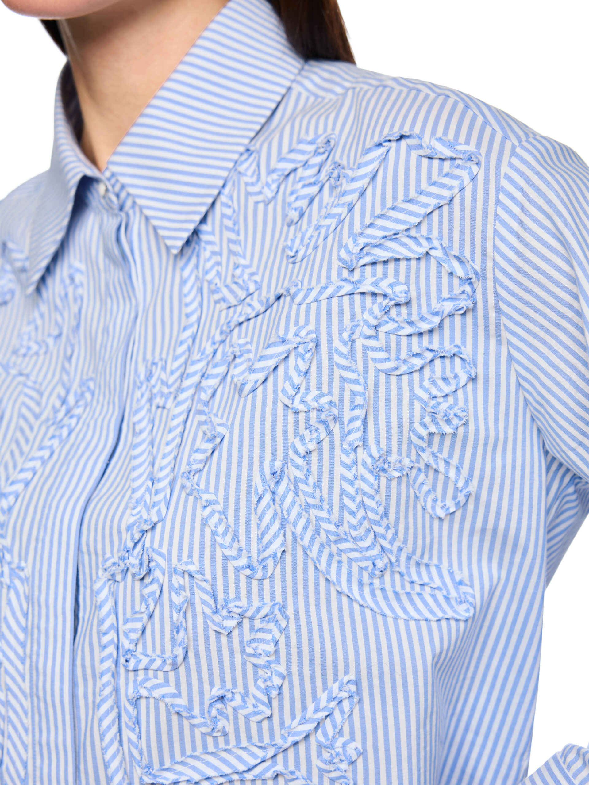 Marc Cain Gestreifte Bluse mit Blumendetails – Bild 5